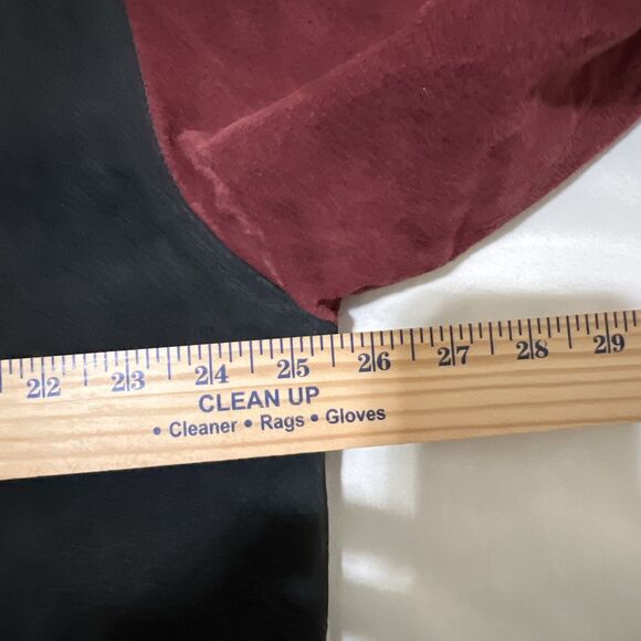 90s VTG SUEDE COLORBLOCK Jacket Bomber Varsity L Rust Red Brown Black - Picture 4 of 13